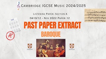 Baroque Extract - IGCSE Music Past Paper Nov 2022