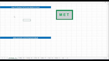 How To Review Full Screen Mode In Excel _ Part 31 English