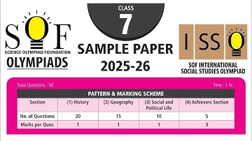 SOF ISSO International Social Studies Olympiad Class 7 Sample Paper 2025-26