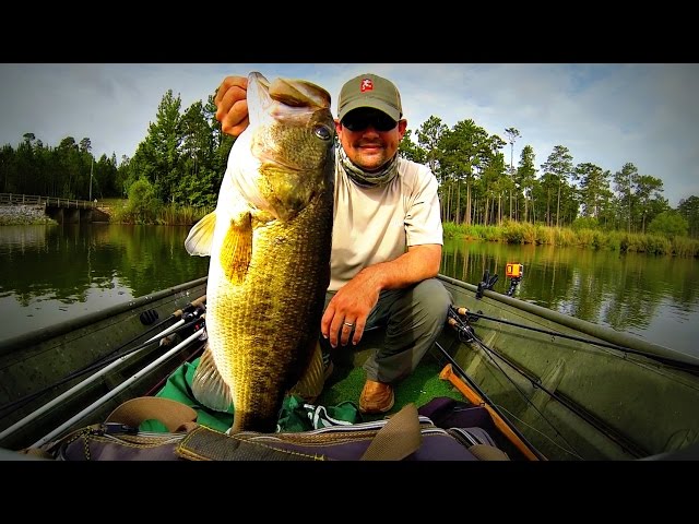 How to Catch Giant Summer Bass - Fishing 12 inch Worms and Jigs 