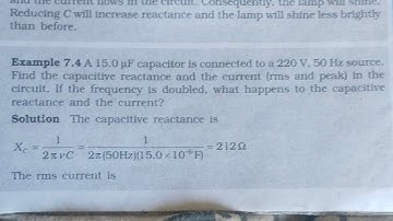 A 15 úf capacitor is connected to a 220 volt 50 hurt source.