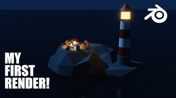 My First Blender Render! 🌟 Lighthouse Isle | Beginner 3D Art Journey