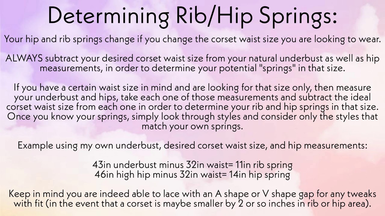 Determining Rib/Hip Springs for Corset Shopping 