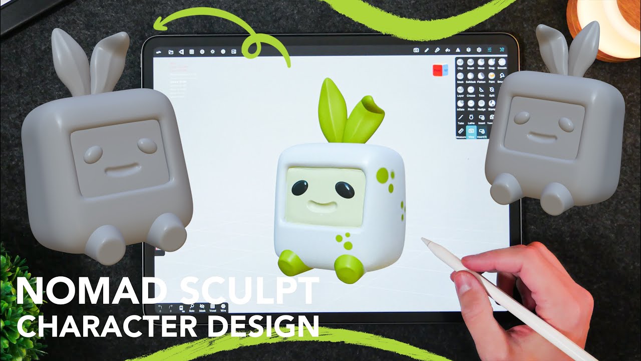 Sculpting Cute Character on iPad Pro With Nomad Sculpt app YouTube