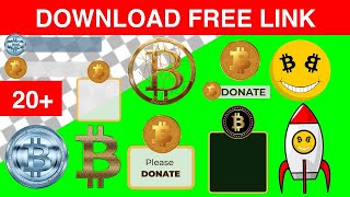 20+ FREE bitcoin animation green screen, transparent background