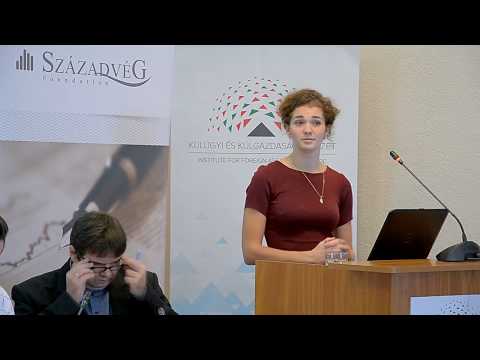 Zsófia Agárdy (Századvég Foundation) at the 16+1 academic conference in Budapest, 2017”