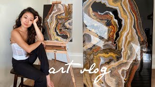 abstract art vlog ~ acrylic painting &amp; life update