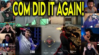 Valorant Streamers Reacts To EG C0M DOING THE FAMOUS C0M FLANK AGAIN To 1v4 CLUTCH Against LOUD