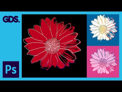 Andy Warhol Pop Art Flower - Photoshop Tutorial - Flower for Tacoma Dome