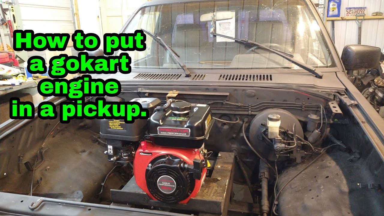 How to put a gokart engine in a vehicle. I show you how to put a predator  212 / 224 in a truck. 
