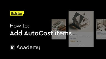 Adding items from the AutoCost library - Items & Assemblies - Bolster academy