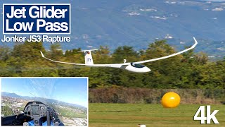 Jet Glider Low Pass at High Speed ✈ Jonker JS3 Rapture Turbine Sailplane with Sound