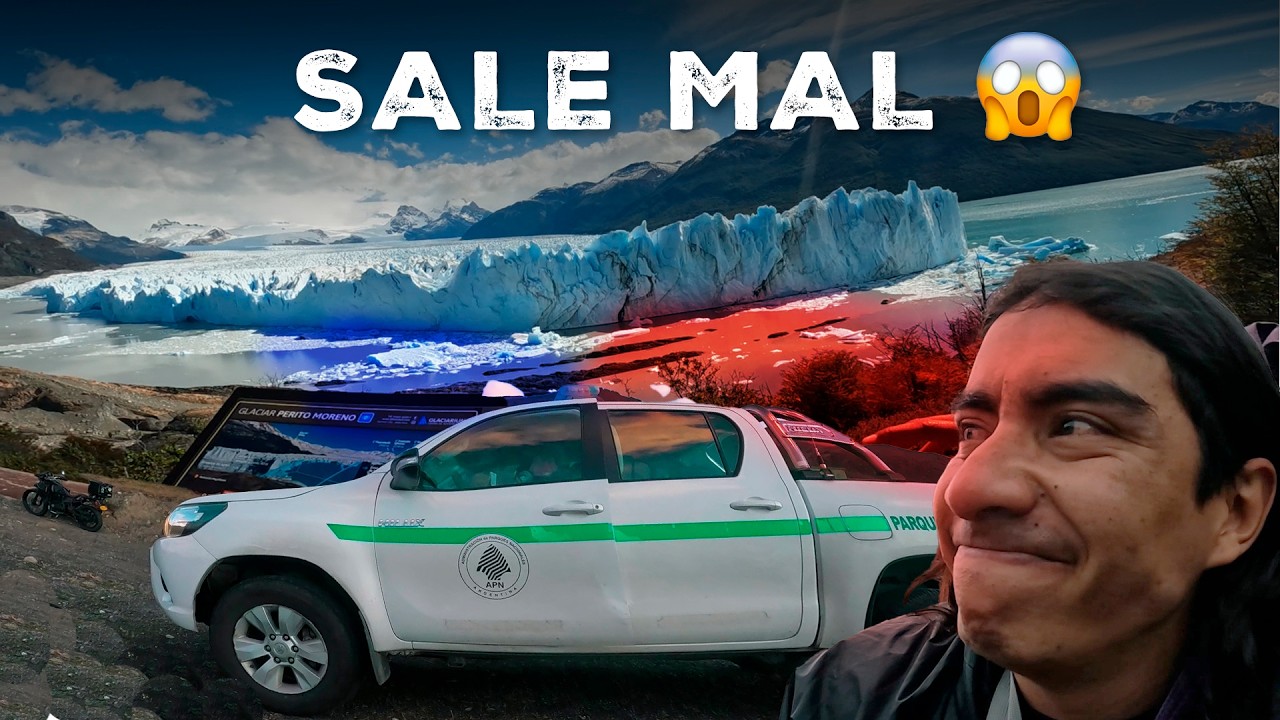 entré al GLACIAR  Perito Moreno SIN PAGAR y me atrapó la POLICIA | de Colombia a Ushuaia en moto EP8