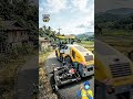 proses perbaikan jalan rusak berlobang di desa menggunakan alatberat dan pekerja lapangan #shorts
