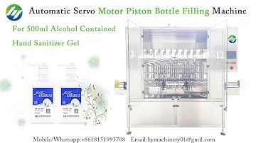 Automatic Servo Motor Piston Bottle Filling Machine for 500ml alcohol contained hand sanitizer gel