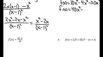Calculus Unit 3.3 Notes Video 2 Product Rule and Quotient Rule for Derivatives