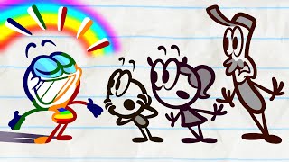 Pencilmate Explores Colors With Friends! | Pencilmation Cartoons!