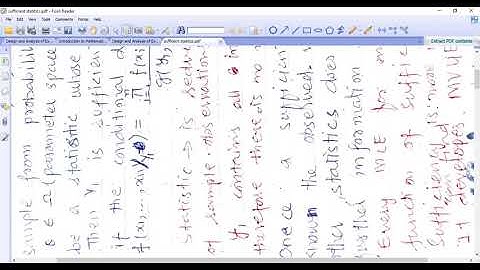Sufficient statistics part 1