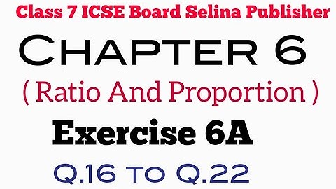 Exercise 6A Q.16 to Q.22 Class 7 ICSE Maths