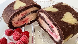 Learn how to make a delicious chocolate cake roll (swiss roll). tender
sponge filled with fluffy raspberry jam whipped cream. batter reci...