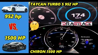 E-commerce Acceleration: Porsche Taycan Turbo S (952 HP) vs Bugatti Chiron (1500 HP) #dragrace 0-300
