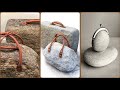 Stone suitcase &amp; purse//illusion art of rocks