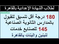 تنسيق مدارس الصنايع والنوعى المزدوج بمحافظة القاهرة ب 180 درجة و 145 للخدمات للبنين والبنات 2022 تنسيق مدارس الصنايع والنوعى المزدوج بمحافظة القاهرة ب 180 درجة و 145 للخدمات للبنين والبنات 2022