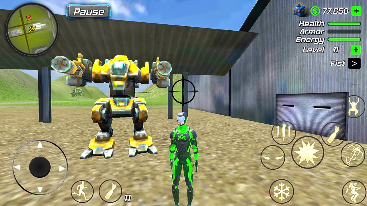 Rope Frog Ninja Hero Strange Gangster Vegas #6 - Found New Mech Robot - Android Gameplay