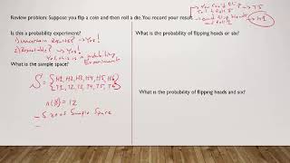 Additional Probability Example: Coin Flip and Die Roll Combined