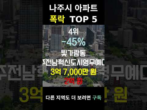 전남 나주시 아파트 하락의 시작?? top5