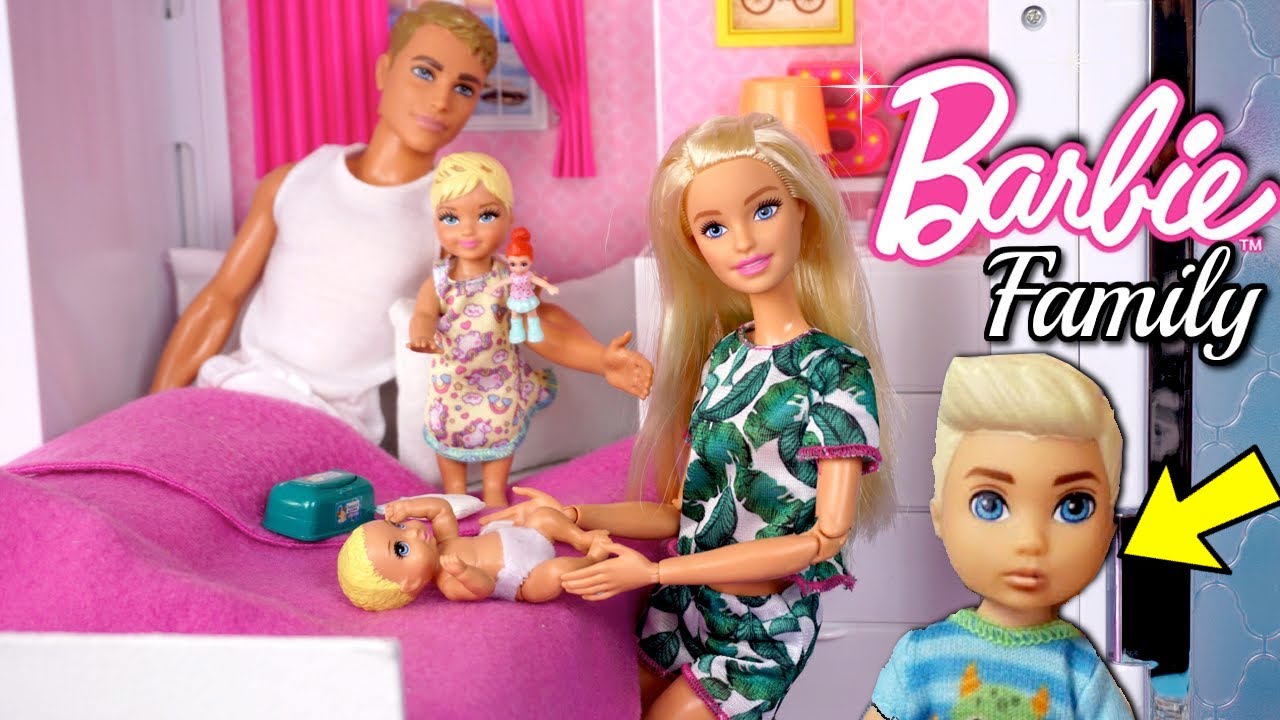 Barbie Baby Doll Stories - Family Road Trip, Gymnastics , Supermarket &  Babysitting - YouTube