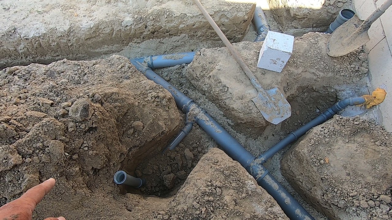 КАНАЛИЗАЦИЯ,ПРОКЛАДКА ТРУБ ПОД ТЕПЛЫМ ПОЛОМ - YouTube