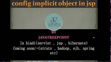 JSP tutorials in hindi lec-10(config implicit object in jsp and java, Servletconfig interface)
