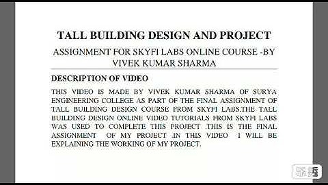 Tall Building Design In ETABS Project assignment for SKYFI LABS Online Course By Vivek Kumar Sharma