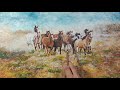Acrylic paintinghorses