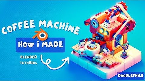 Coffee Machine Isometric Illustration - Blender Tutorial