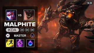 Malphite vs Vayne Top - KR Master - Patch 14.9 Season 14