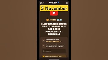 MemeFi youtube video code today 5 November | MemeFi YouTube video secret code today | #crypto