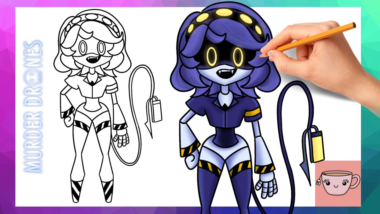 How To Draw V From Murder Drones Easy Drawing Tutorial YouTube Maxresdefault