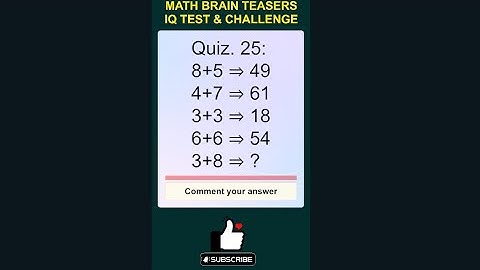 Math Brain Teasers: IQ Test & Challenge #mathquiz #mathpuzzle
