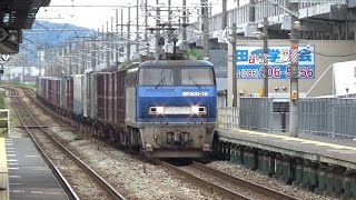 [爆走!]EF200-19牽引高速貨物列車 高島駅通過