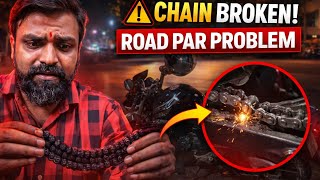 "Bike Chain Broken on Road 😱 | Biggest Problem During Ride | Fix or Tow?" @kmbikes23 #automobile 