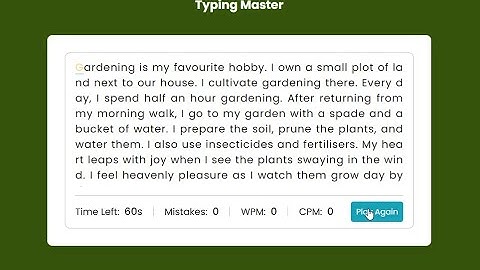 Typing Master Game App in JavaScript