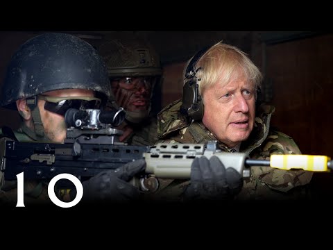 PM Boris Johnson joins Ukrainian & British troops on a military exercise
