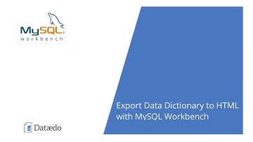 Export your Data Dictionary to HTML with MySQL Workbench