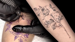 꽃 타투 / 장미 타투 / 감성 타투 / 라인 타투 / flower tattoo / rose tattoo / korea tattoo / line tattoo screenshot 2
