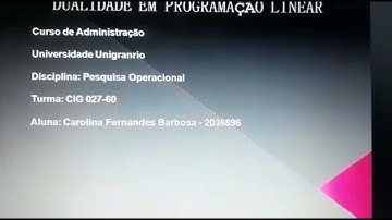 Dualidade de programação linear