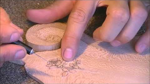 028 RSW Carving The Rose on the Back Of A Custom Built Mandolin Part 1