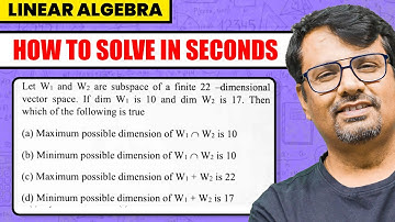 How to find Dimension of Subspace? | Quick Solutions by GP Sir