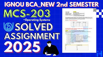 MCS-203 SOLVED ASSIGNMENT Jan-25/July-25 | IGNOU BCA_NEW 2nd Semester Solved Assignment 2025 | IGNOU